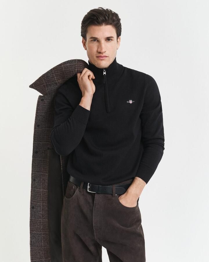 Gant Trui Klassiek gebreid katoen met halve rits - Foto 15