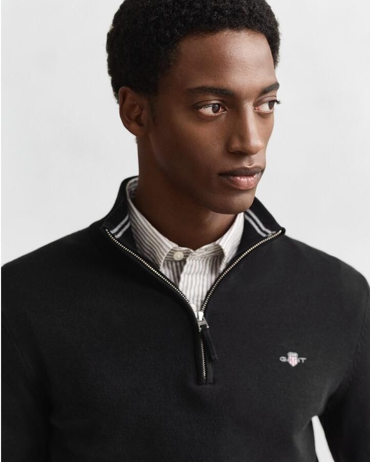 Gant Trui Klassiek gebreid katoen met halve rits - Foto 4