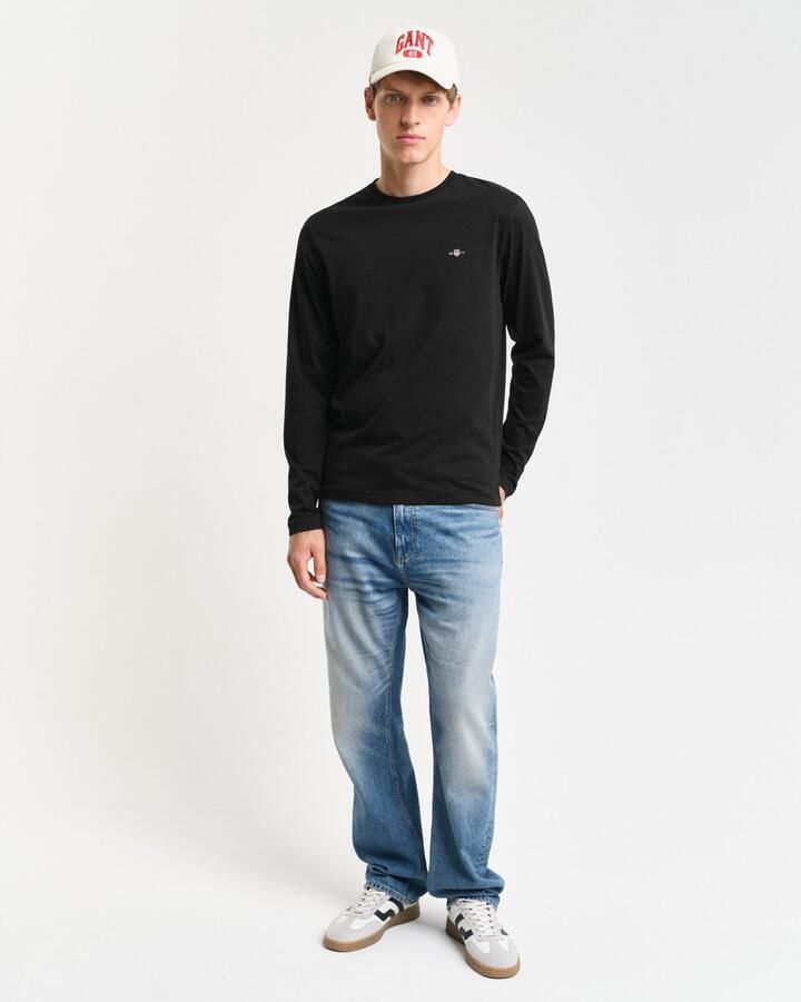 Gant Shirt met lange mouwen REG SHIELD LS T-SHIRT met logoborduursel op borsthoogte - Foto 4