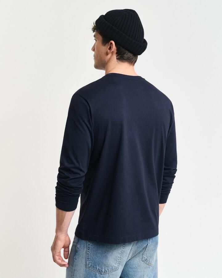 Gant Shirt met lange mouwen REG SHIELD LS T-SHIRT met logoborduursel op borsthoogte - Foto 3