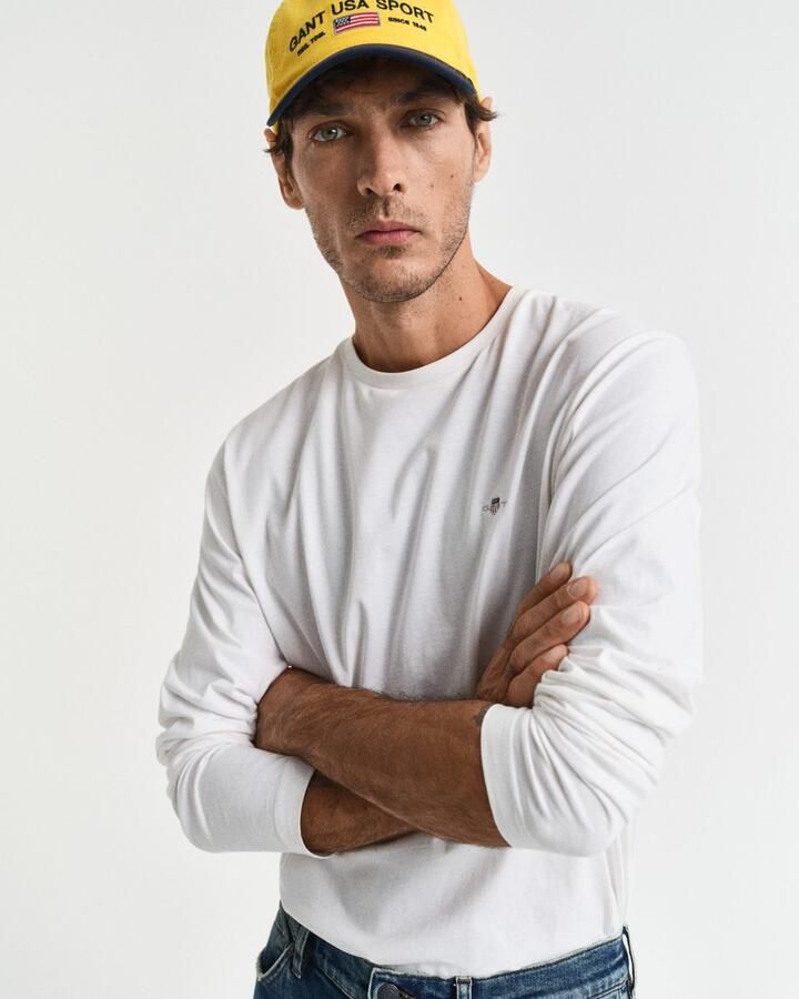 Gant Shirt met lange mouwen REG SHIELD LS T-SHIRT met logoborduursel op borsthoogte - Foto 2