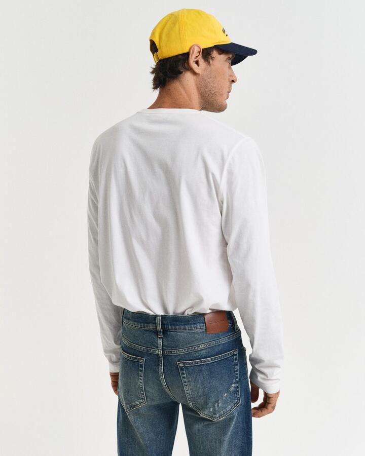 Gant Shirt met lange mouwen REG SHIELD LS T-SHIRT met logoborduursel op borsthoogte - Foto 3