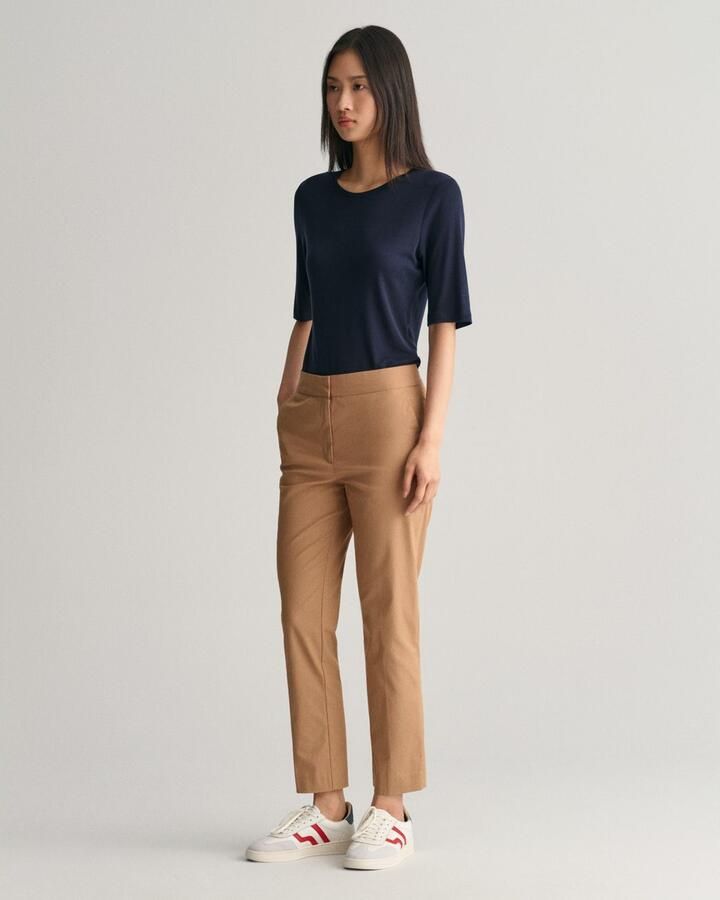 Gant Stoffen broek SLIM SLACK met plooien aan voor- en achterkant - Foto 10