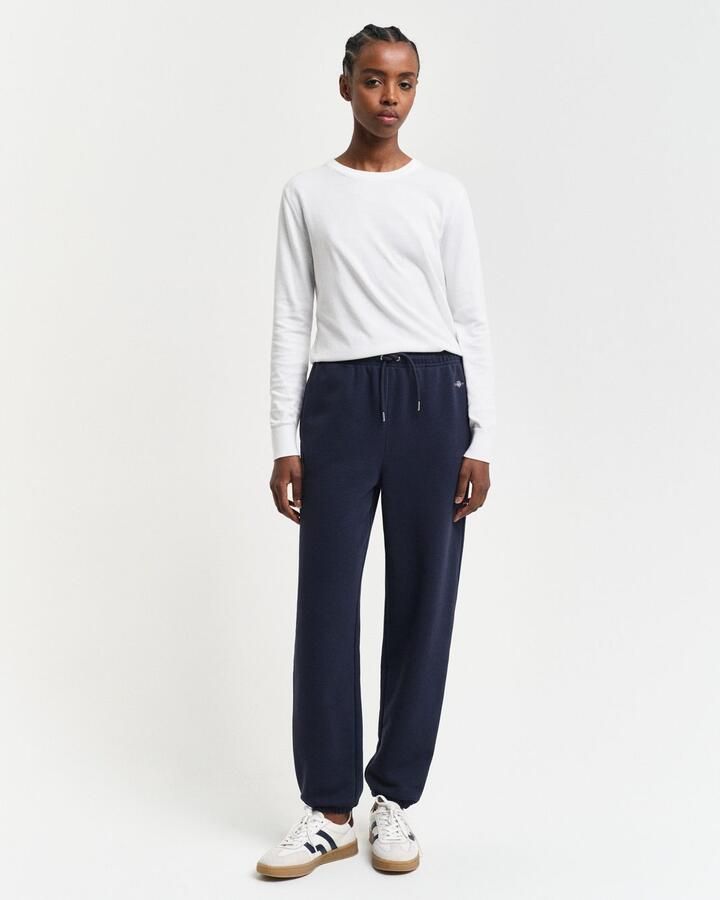 Gant Sweatbroek REG SHIELD SWEATPANTS Elastische taille met koordel - Foto 3