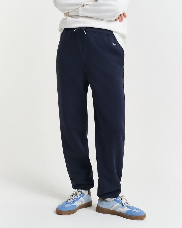 Gant Sweatbroek REG SHIELD SWEATPANTS Elastische taille met koordel - Foto 5