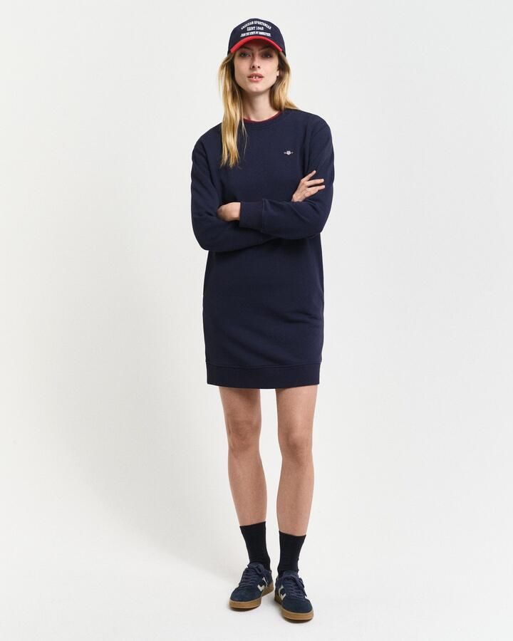 Gant Sweatjurk SHIELD C-NECK SWEAT DRESS Shield sweatjurk met ronde hals - Foto 9