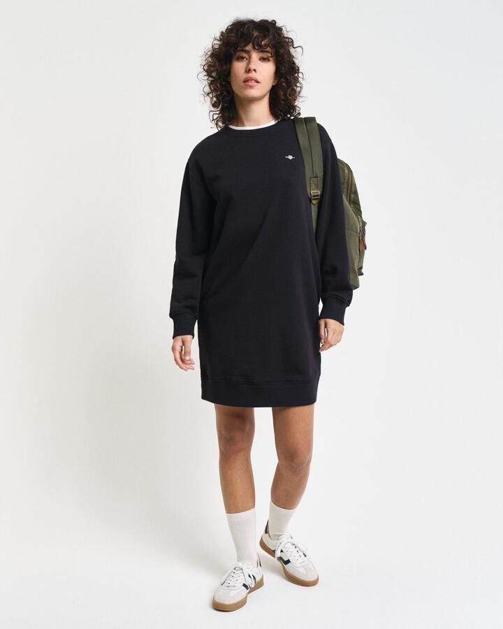 Gant Sweatjurk SHIELD C-NECK SWEAT DRESS Shield sweatjurk met ronde hals - Foto 3