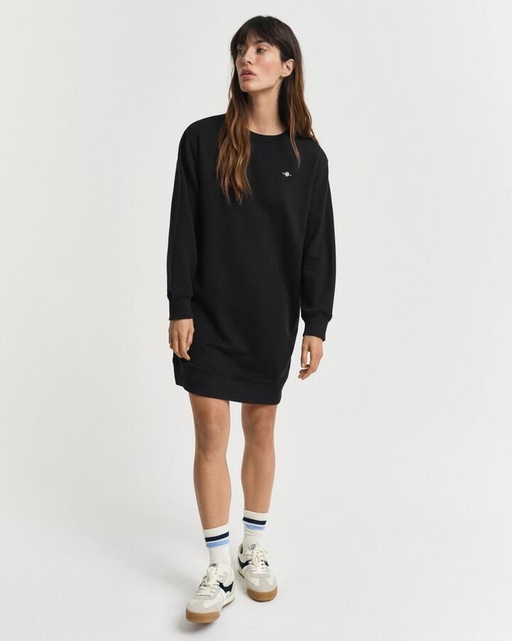 Gant Sweatjurk SHIELD C-NECK SWEAT DRESS Shield sweatjurk met ronde hals - Foto 4
