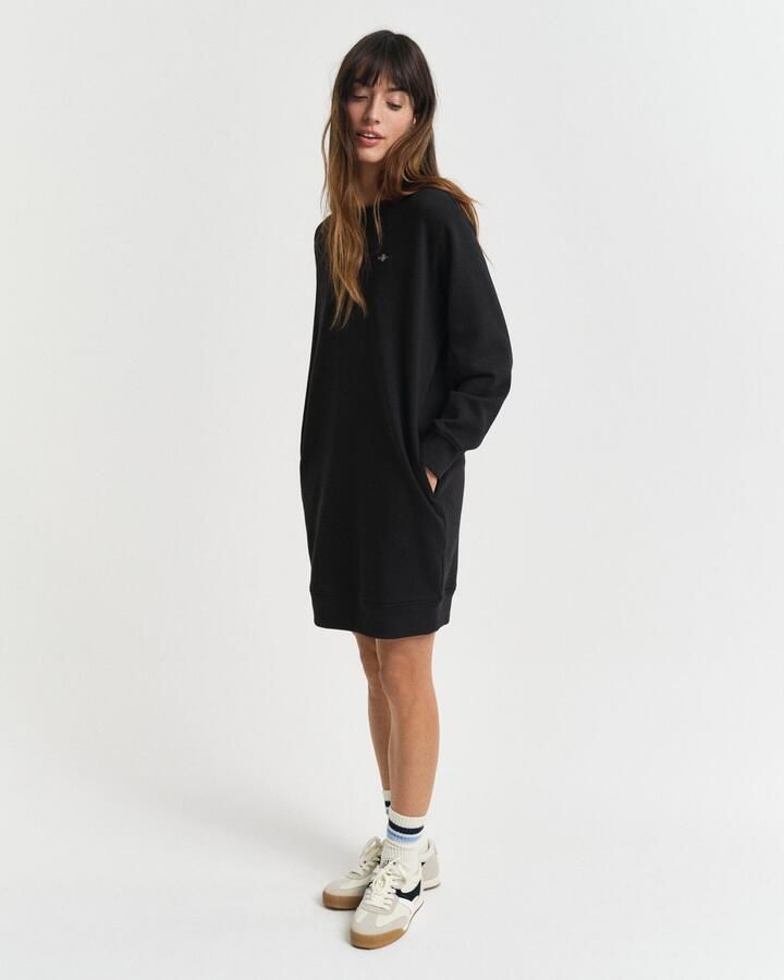 Gant Sweatjurk SHIELD C-NECK SWEAT DRESS Shield sweatjurk met ronde hals - Foto 5