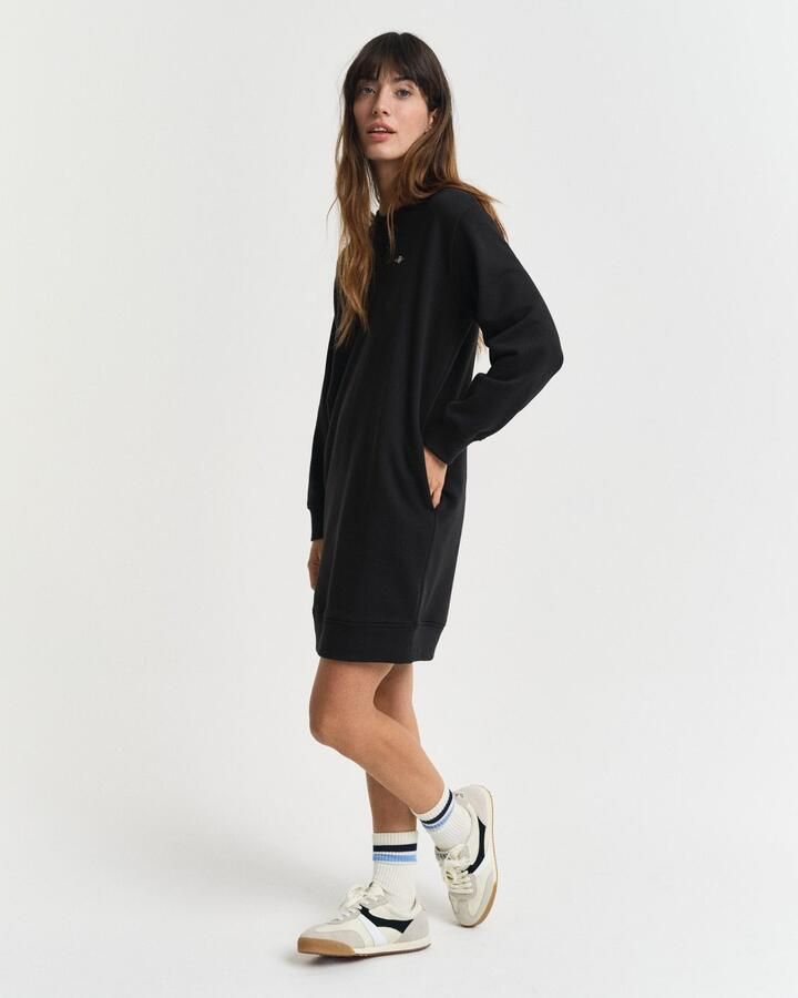 Gant Sweatjurk SHIELD C-NECK SWEAT DRESS Shield sweatjurk met ronde hals - Foto 6