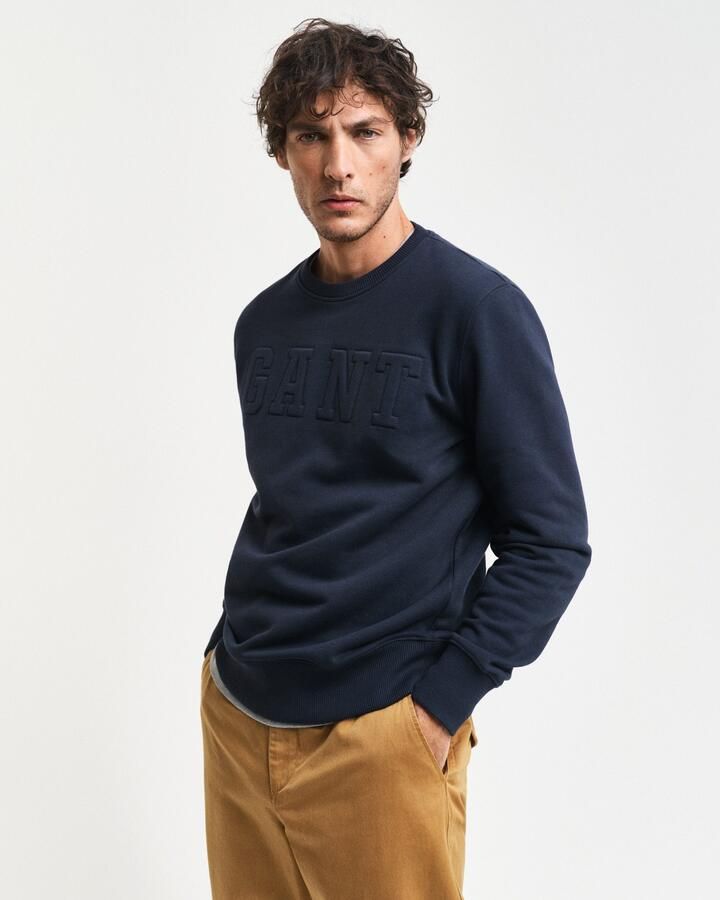 Gant Sweatshirt EMBOSSED C-NECK SWEAT een verheven -grafiekembossing op de borst - Foto 5