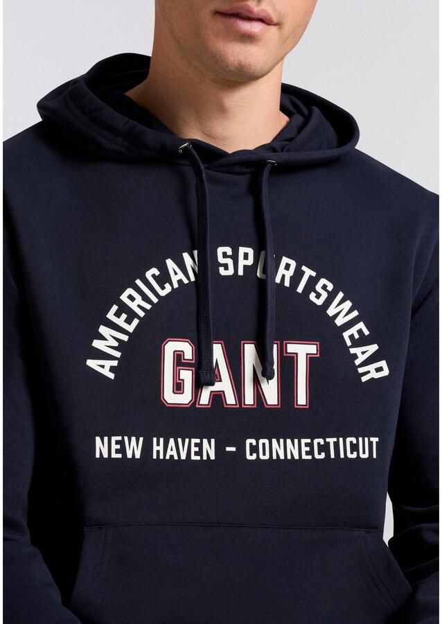 Gant Sweatshirt PRINTED GRAPHIC met capuchon regular fit kangoeroezak