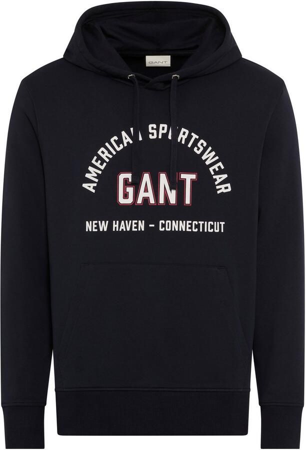 Gant Sweatshirt PRINTED GRAPHIC met capuchon regular fit kangoeroezak - Foto 3