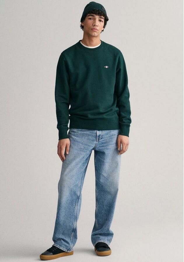 Gant Sweatshirt REG SHIELD C-NECK SWEAT met logoborduursel op borsthoogte - Foto 4