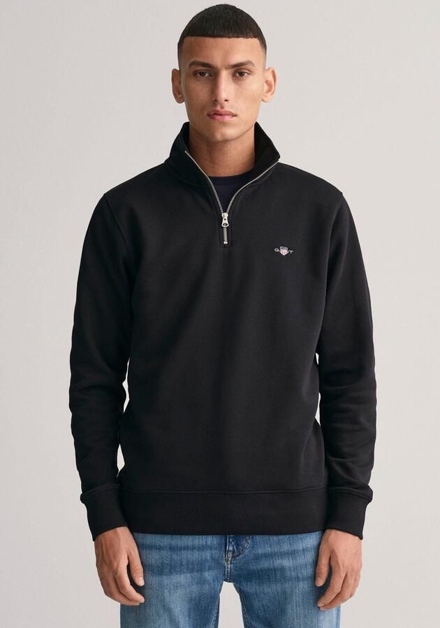 Gant Sweatshirt REG SHIELD HALF ZIP SWEAT met logoborduursel op borsthoogte - Foto 5