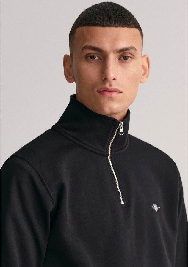 Gant Sweatshirt REG SHIELD HALF ZIP SWEAT met logoborduursel op borsthoogte - Foto 2