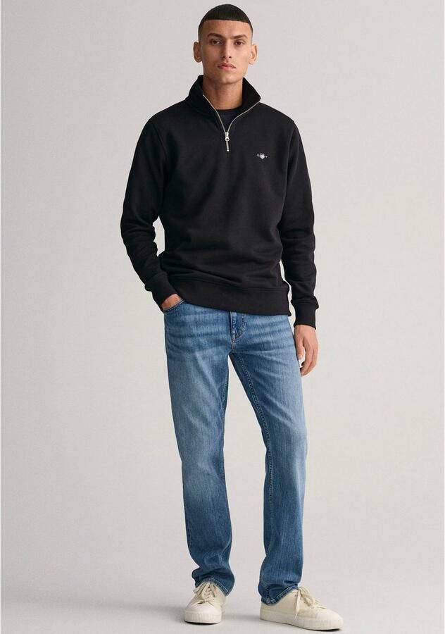Gant Sweatshirt REG SHIELD HALF ZIP SWEAT met logoborduursel op borsthoogte - Foto 3