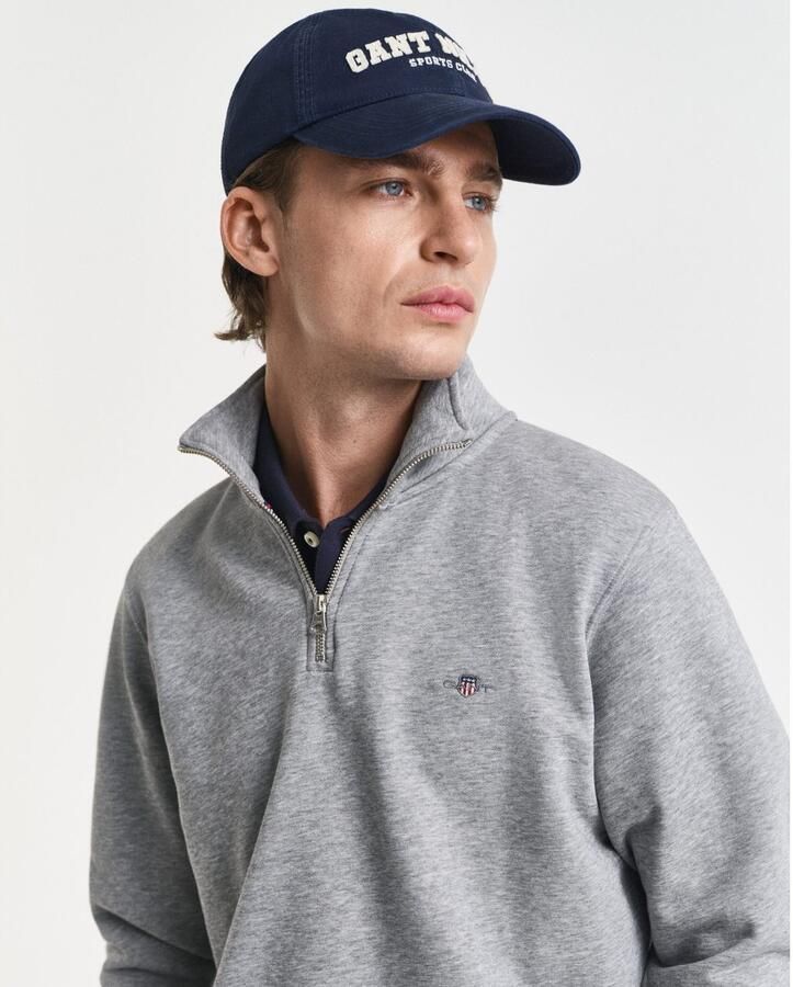 Gant Sweatshirt REG SHIELD HALF ZIP SWEAT met logoborduursel op borsthoogte