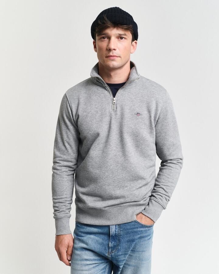 Gant Sweatshirt REG SHIELD HALF ZIP SWEAT met logoborduursel op borsthoogte - Foto 8