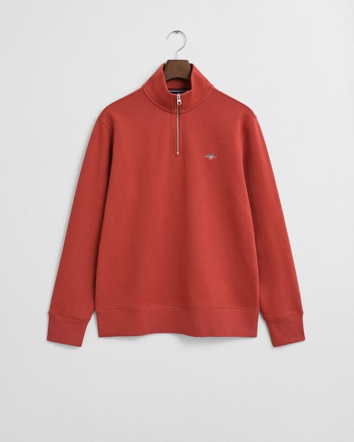 Gant Sweatshirt REG SHIELD HALF ZIP SWEAT met logoborduursel op borsthoogte