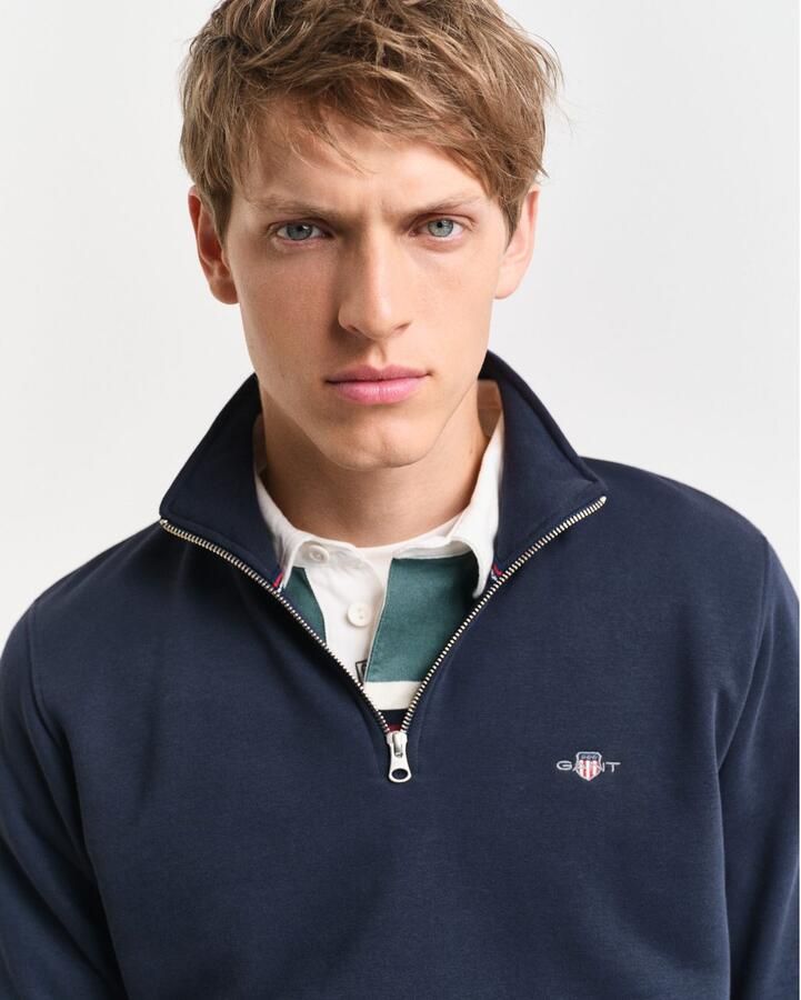 Gant Sweatshirt REG SHIELD HALF ZIP SWEAT met logoborduursel op borsthoogte - Foto 2