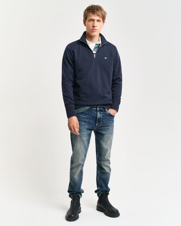 Gant Sweatshirt REG SHIELD HALF ZIP SWEAT met logoborduursel op borsthoogte - Foto 5