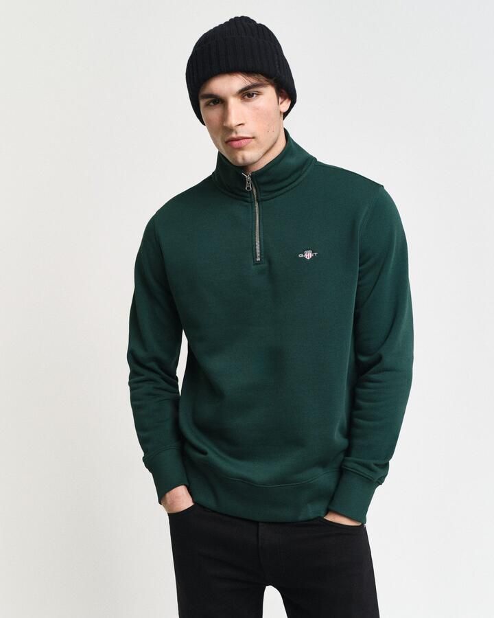 Gant Sweatshirt REG SHIELD HALF ZIP SWEAT met logoborduursel op borsthoogte - Foto 5