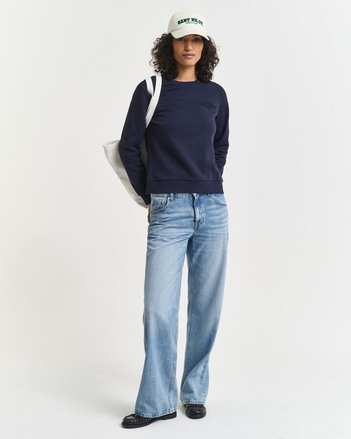 Gant Sweatshirt REG TONAL SHIELD C-NECK SWEAT Ton sur ton borduurwerk ronde hals - Foto 3