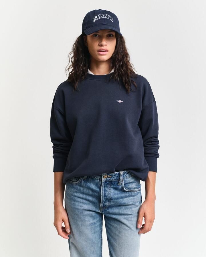 Gant Sweatshirt SHIELD C-NECK SWEAT Grafische -borduursel op de borst - Foto 5