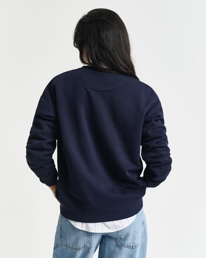 Gant Sweatshirt SHIELD C-NECK SWEAT Grafische -borduursel op de borst - Foto 6