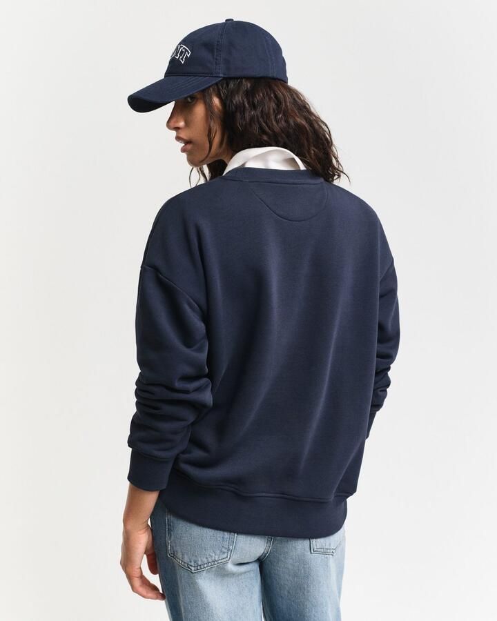 Gant Sweatshirt SHIELD C-NECK SWEAT Grafische -borduursel op de borst - Foto 7