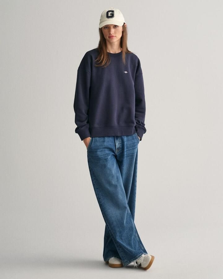 Gant Sweatshirt SHIELD C-NECK SWEAT Grafische -borduursel op de borst - Foto 10