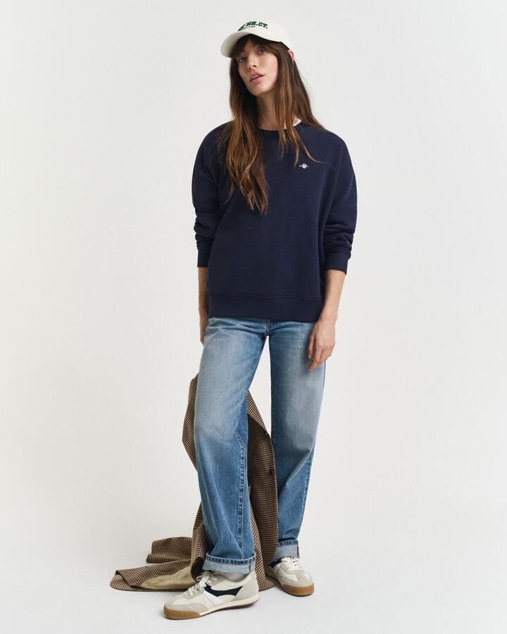 Gant Sweatshirt SHIELD C-NECK SWEAT Grafische -borduursel op de borst - Foto 12