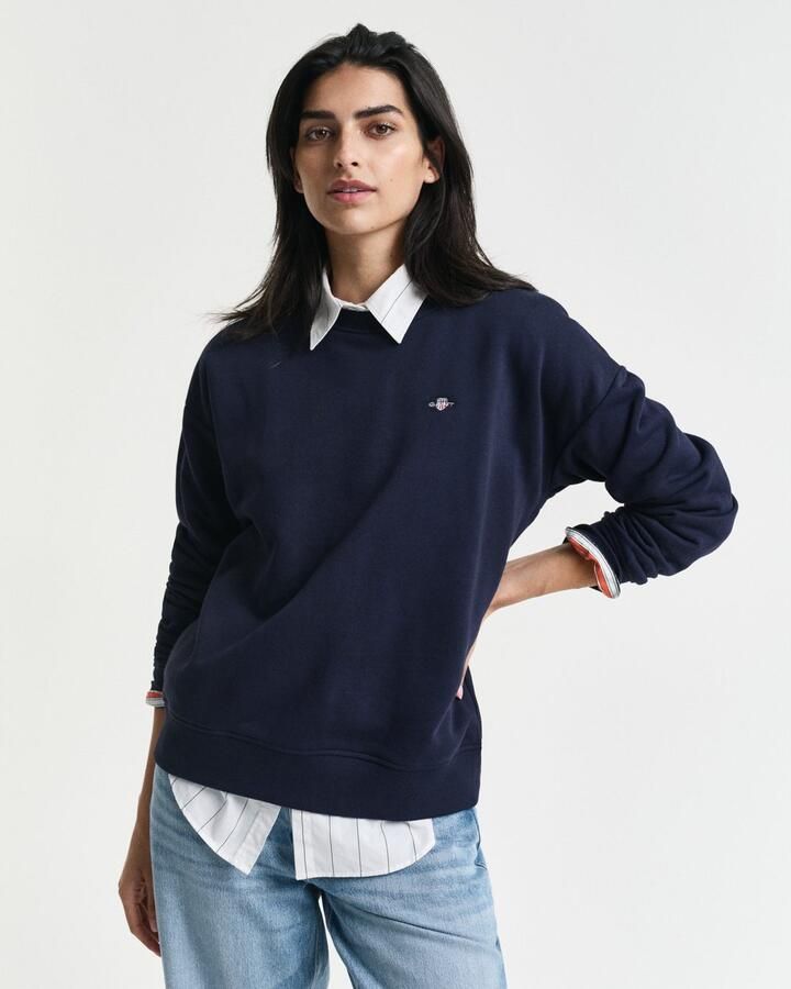 Gant Sweatshirt SHIELD C-NECK SWEAT Grafische -borduursel op de borst - Foto 16