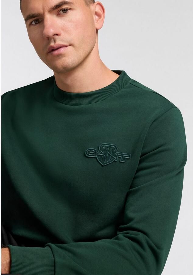 Gant Sweatshirt TONAL SHIELD Ronde hals regular fit basic
