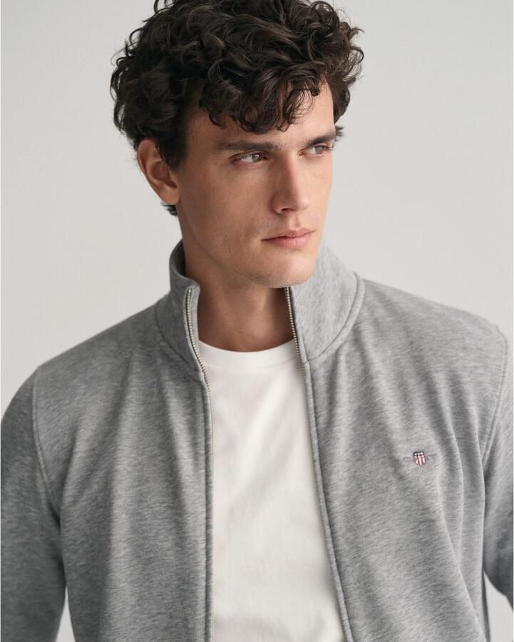 Gant Sweatvest REG SHIELD FULL ZIP SWEAT met logoborduursel op borsthoogte - Foto 5