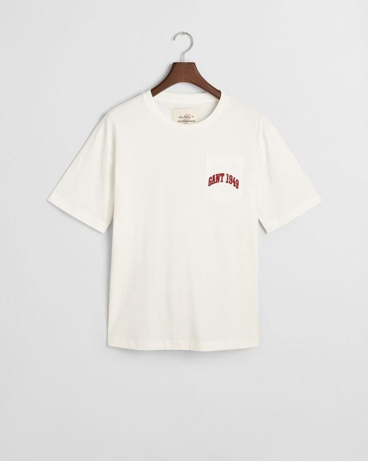 Gant T-shirt POCKET GRAPHIC TSHIRT Grafische -borduurwerk op de borstzak - Foto 2