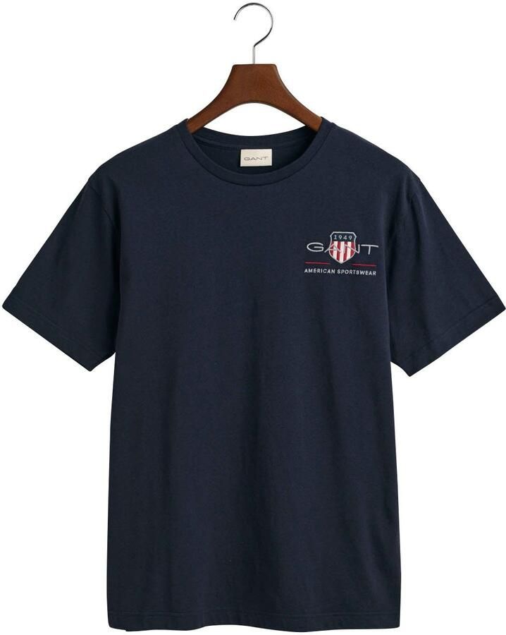 Gant T-shirt REG ARCHIVE SHIELD EMB SS T-SHIRT geïnspireerd door het archief uit de jaren '80 - Foto 6