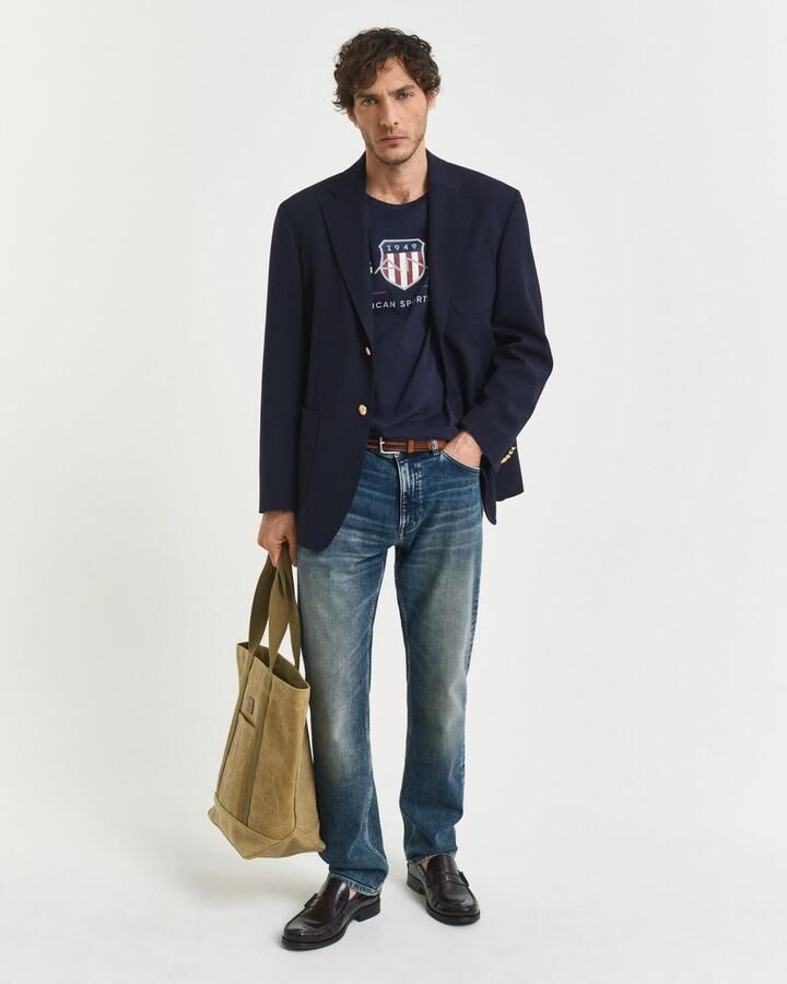 GANT T-shirt REG ARCHIVE met printopdruk donkerblauw - Foto 3