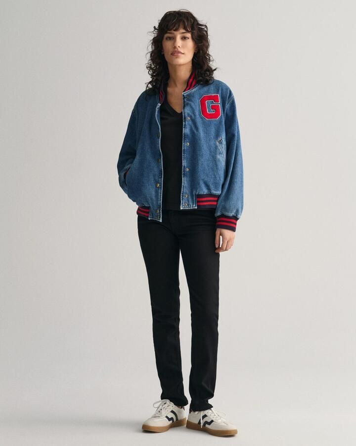 Gant T-shirt REG SHIELD KA V-NECK T-SHIRT met een klein geborduurd logo op de borst - Foto 7