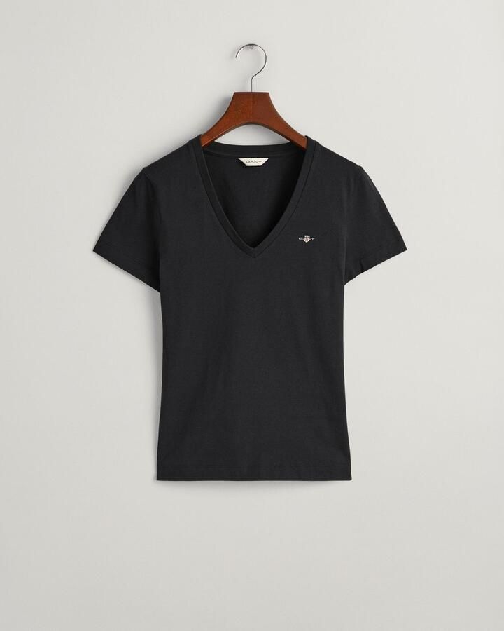 Gant T-shirt REG SHIELD KA V-NECK T-SHIRT met een klein geborduurd logo op de borst - Foto 8