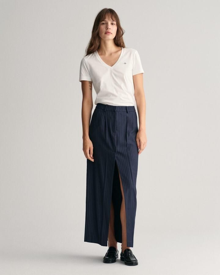 Gant T-shirt REG SHIELD KA V-NECK T-SHIRT met een klein geborduurd logo op de borst - Foto 8