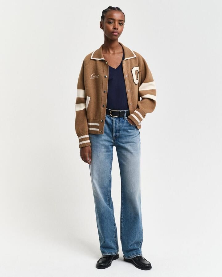 Gant T-shirt REG SHIELD KA V-NECK T-SHIRT met een klein geborduurd logo op de borst - Foto 11