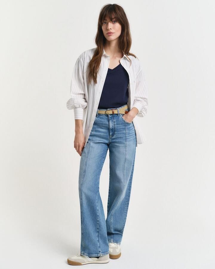 Gant T-shirt REG SHIELD KA V-NECK T-SHIRT met een klein geborduurd logo op de borst - Foto 14