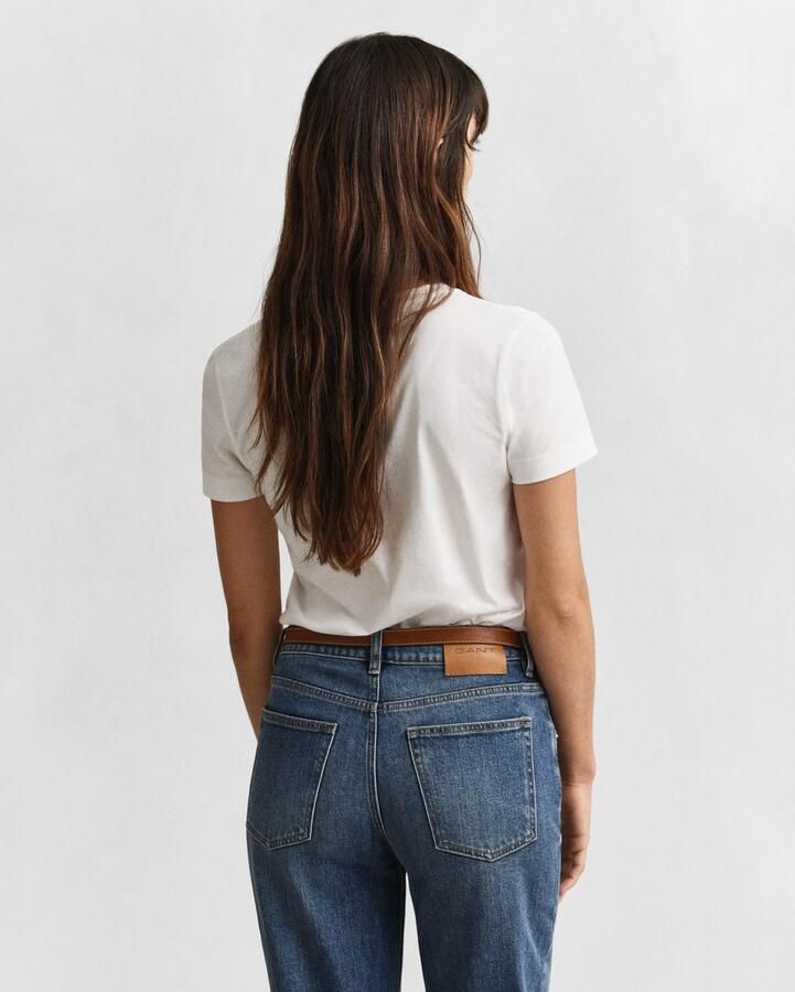 Gant T-shirt REG SHIELD KA V-NECK T-SHIRT met een klein geborduurd logo op de borst - Foto 3