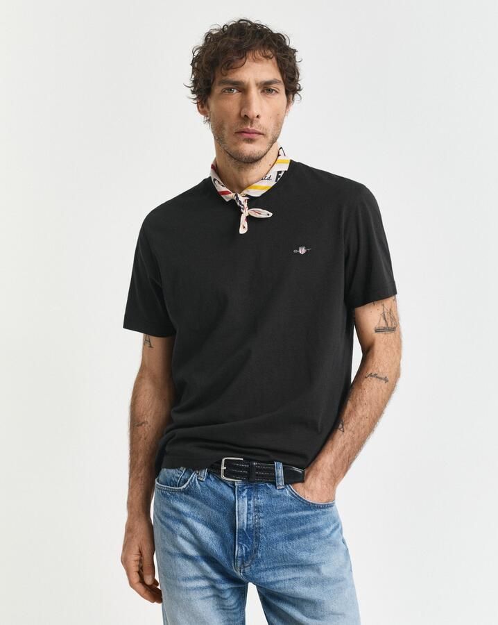 Gant T-shirt REG SHIELD SS T-SHIRT met logoborduursel op borsthoogte - Foto 8