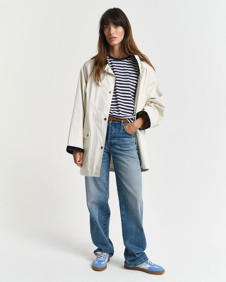 Gant Regular fit blouse van een mix van katoen en zijde - Foto 3