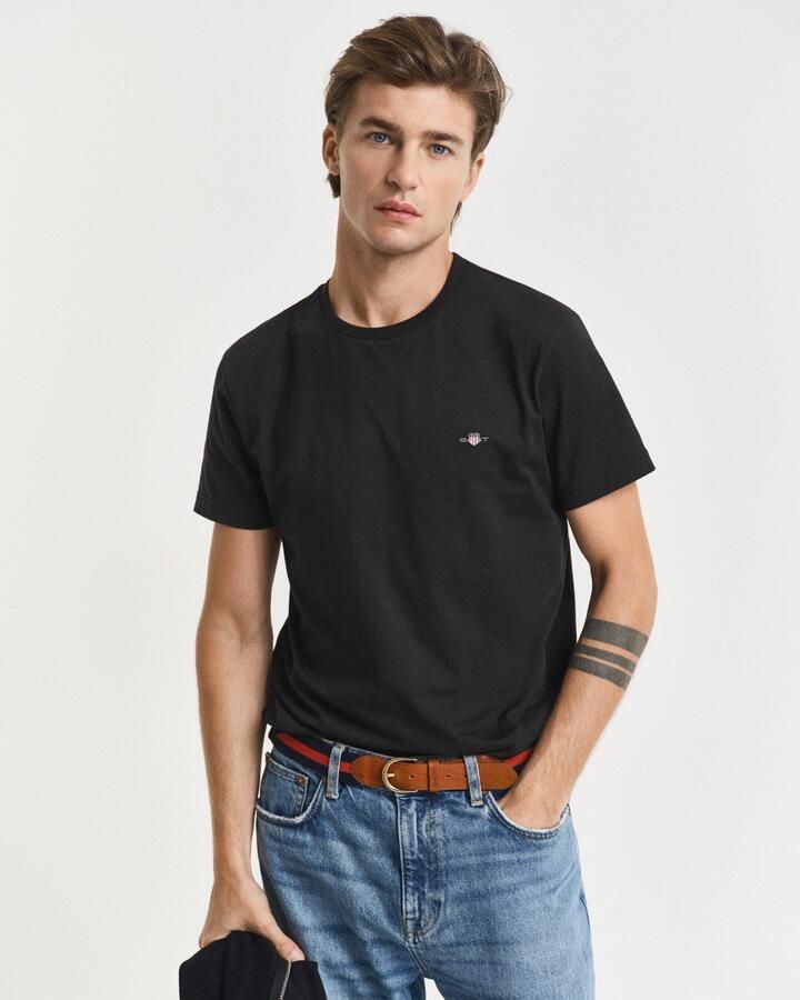 Gant T-shirt SLIM SHIELD SS T-SHIRT met logoborduursel op borsthoogte - Foto 14