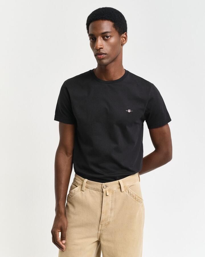 Gant T-shirt SLIM SHIELD SS T-SHIRT met logoborduursel op borsthoogte - Foto 3