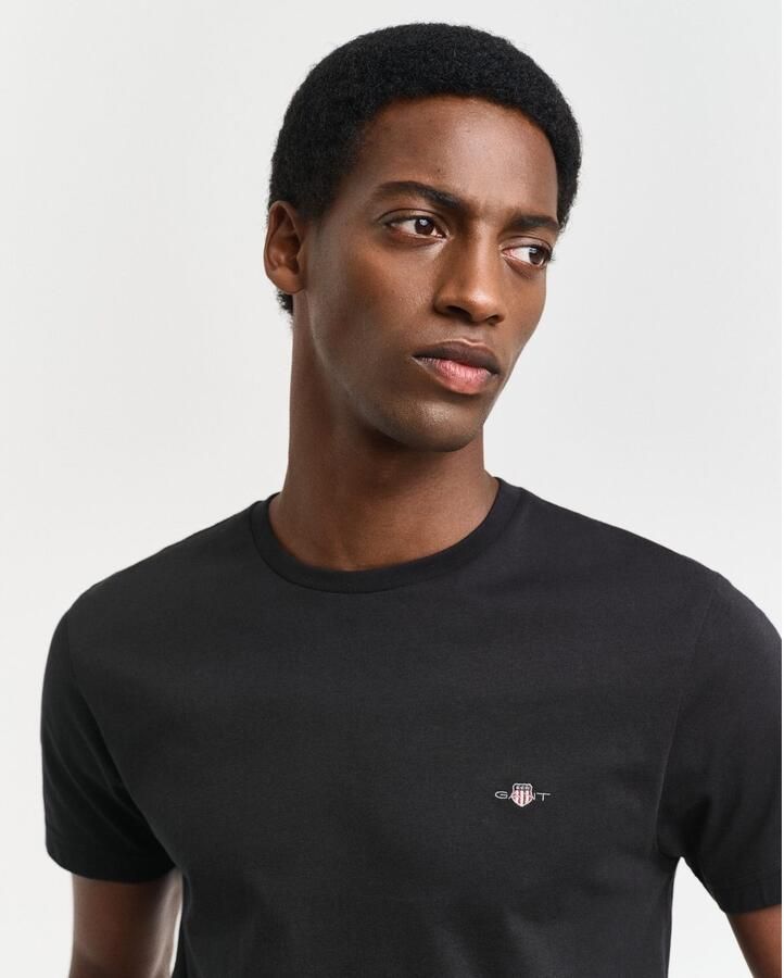 Gant T-shirt SLIM SHIELD SS T-SHIRT met logoborduursel op borsthoogte - Foto 2